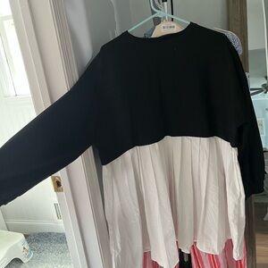 Black and White Loose Patchwork Dress